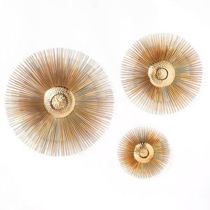 3pk Gold Starburst Decorative Wall Decor